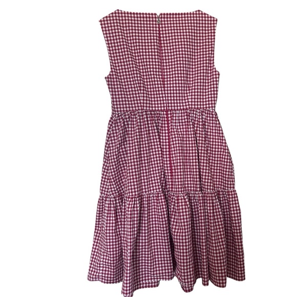 Kate Spade | Mini Gingham Vineyard Dress in Lava Falls Red & White Checkered - Picture 5 of 7